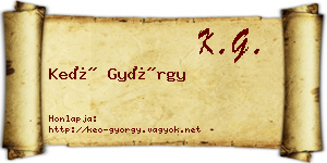 Keő György névjegykártya